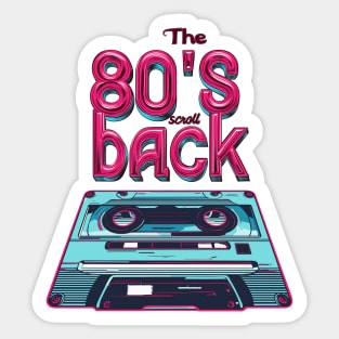 80's back cassette perspective Sticker